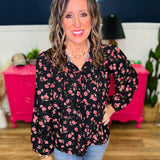 Floral Print With Front Ribbon Detail Top - FINAL SALE