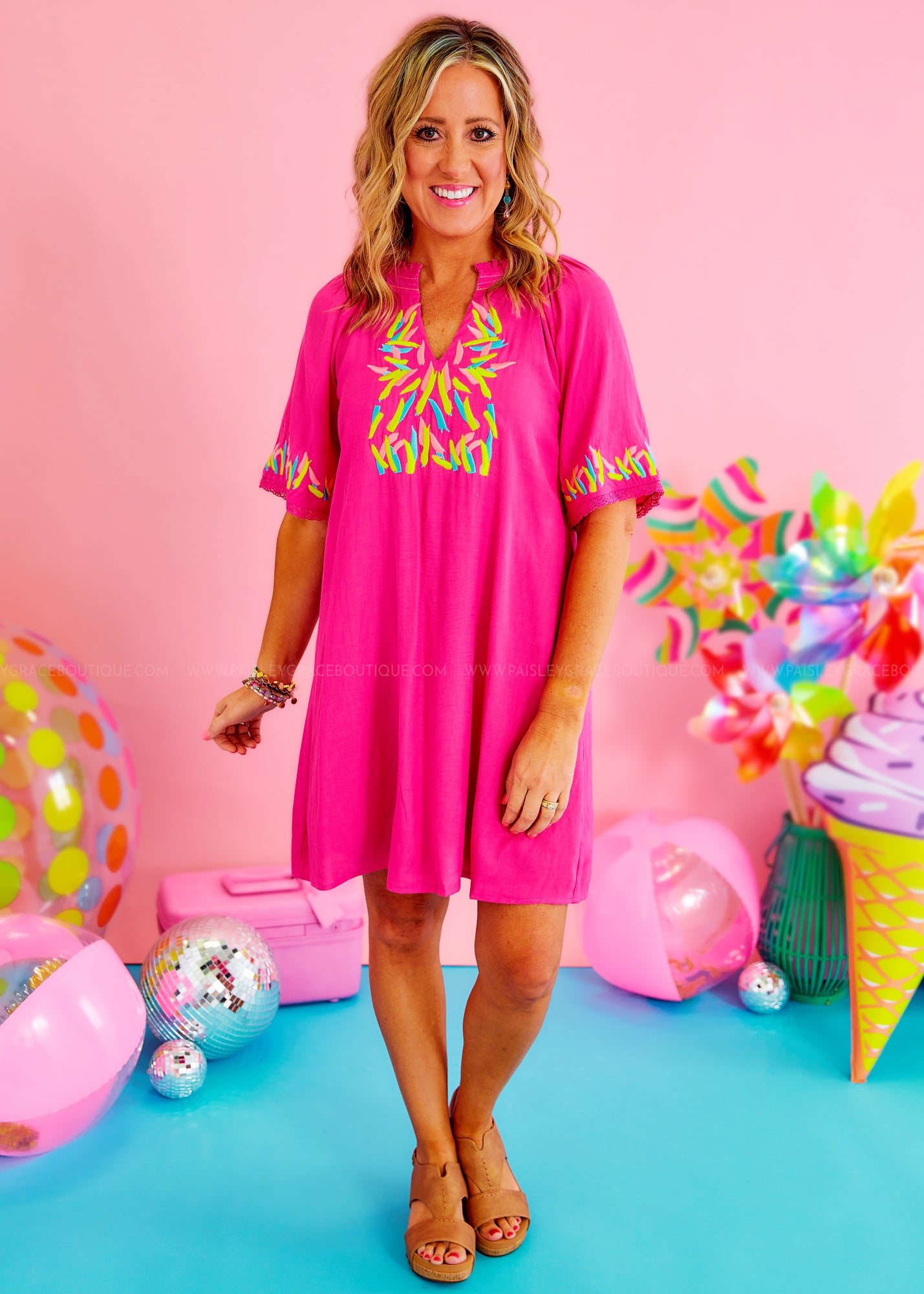 Hot pink 2024 dress boutique