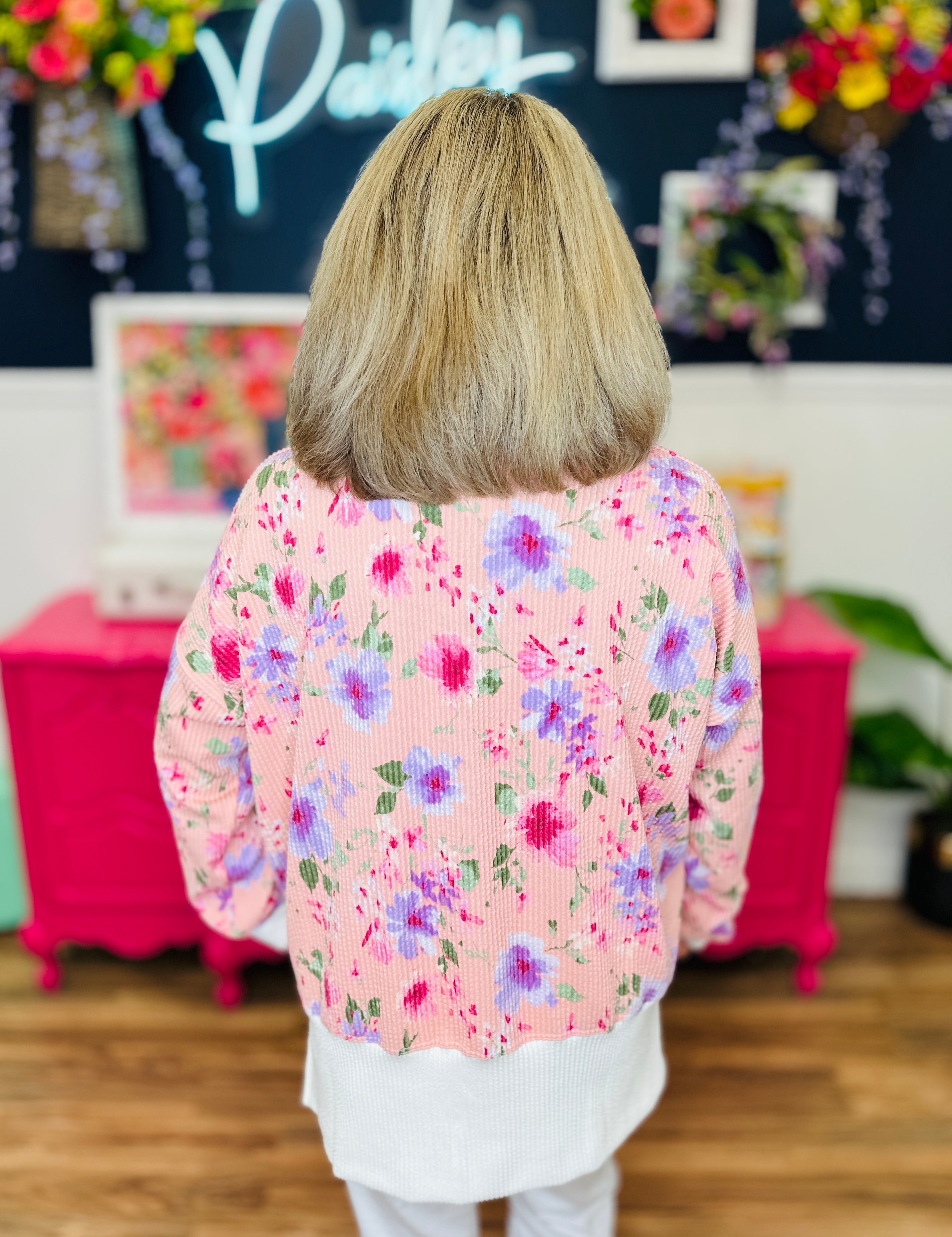 Gentle Days Top  - Pink Floral