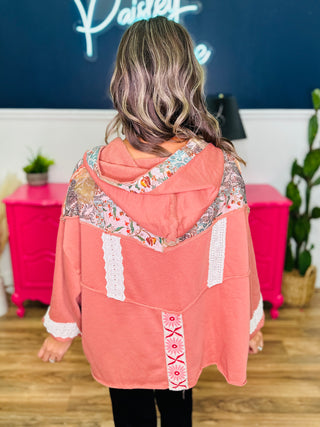 POL Balloon Sleeve Relaxed Fit Hoodie Top