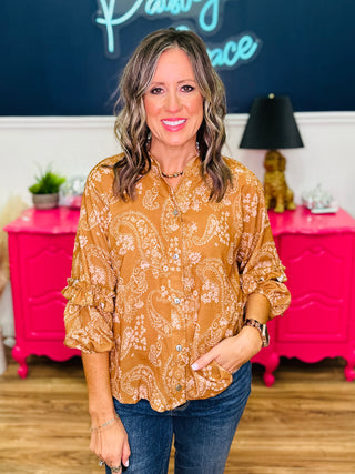 Long Sleeve Paisley Top - PREORDER