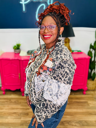 POL Long Sleeve Patchwork Jacket