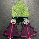 Sandra Ling Pink Tree Earrings - CIJ 17