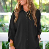PREORDER - Sloane Button Up Top - Black