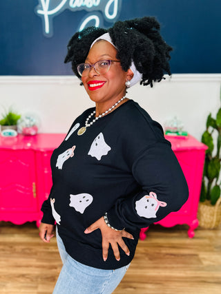 Sequin Ghost Pullover