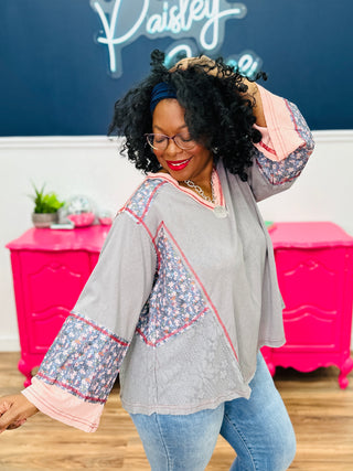 POL Spring Sky Top - Ghost Grey