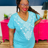 Effortless Style Top - Aqua - LAST ONES FINAL SALE