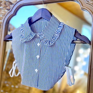 Instant Elevation Collar - Blue & White Stripe w/Ruffle
