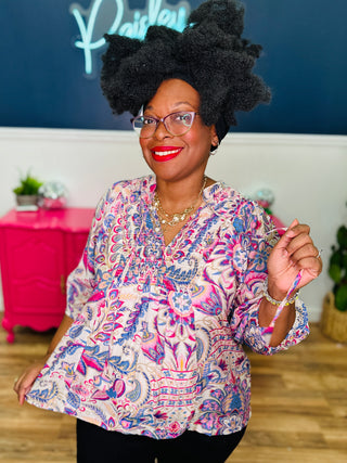 Bloom Your Way Top - Blue