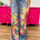 Botanic Blur Printed Faux Denim - LAST ONES FINAL SALE