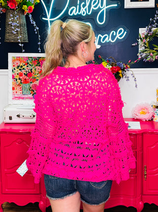 Hot Pink Crochet Top