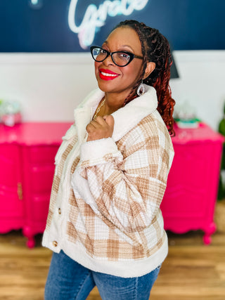Plaid Sherpa Jacket