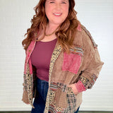 Mixed Media Cropped Corduroy Shacket - FINAL SALE