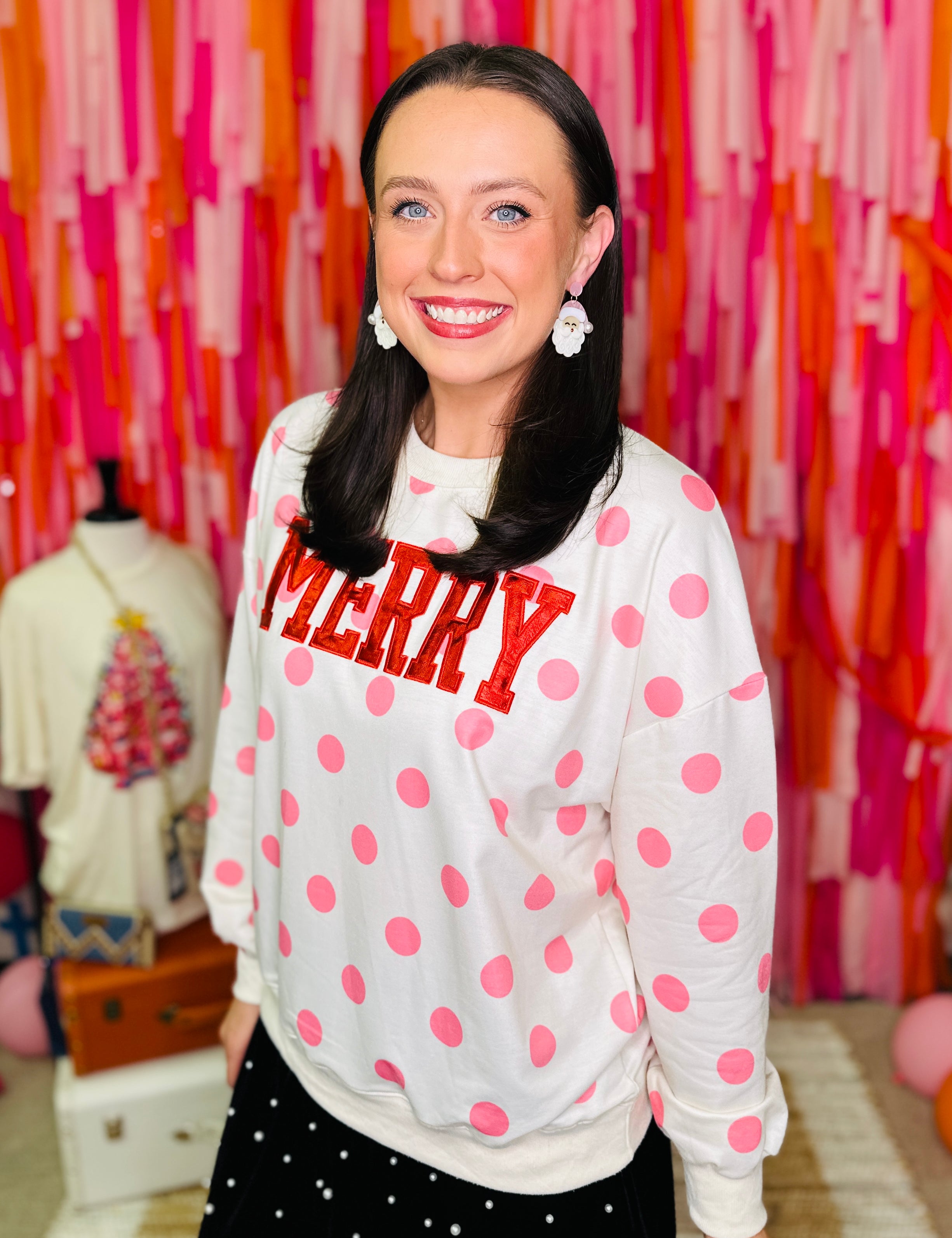 "Merry" on Polka Dot Sweatshirt  - PREORDER