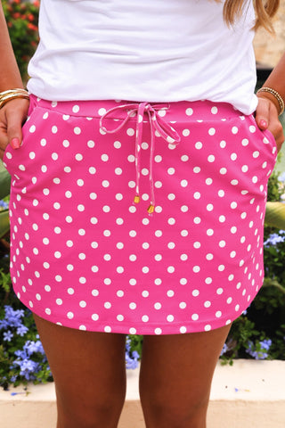 Pink Polka Dot Skort - PREORDER