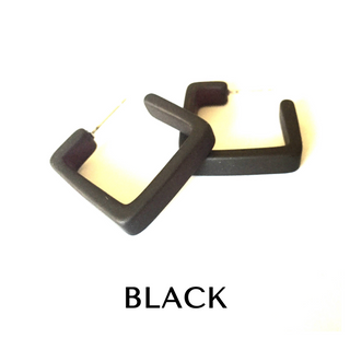 Square Frosted Lucite Hoop Earrings