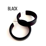 Portland Frosted Lucite Hoop Earrings