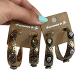 ATG Teardrop Crystal Gold Hoops