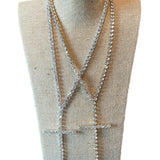 ATG Clear Crystal Cross Necklaces