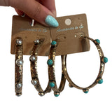 ATG Crystal Gold Statement Hoops
