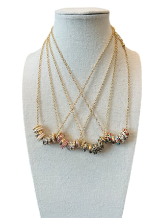 ATG Multi Crystal Charm Dainty Everyday Necklaces