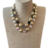 ATG Round Gold Crystal Necklaces
