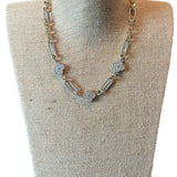 ATG Crystal Clover Two Tone Necklace