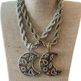 ATG Crystal Moon Twisted Rope Necklaces