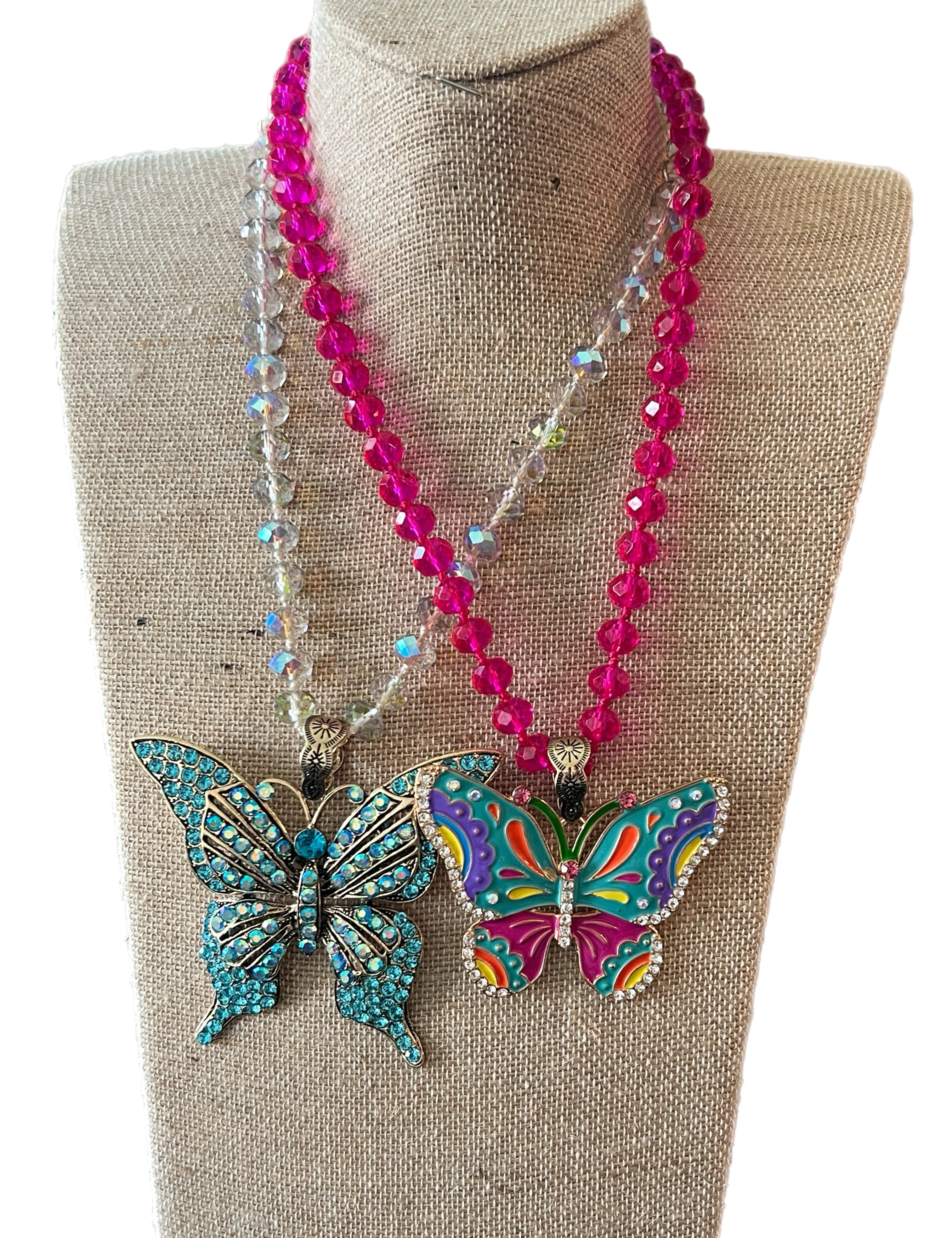 ATG Crystal Butterfly Necklaces