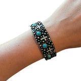 ATG DOORBUSTER Cross Turquoise/Silver Stretch Bracelet