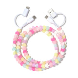 Beaded Phone Charger Jelly Heart - PREORDER