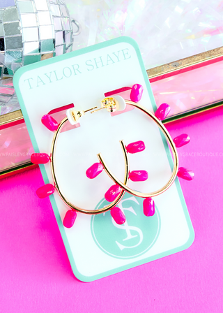 Bianca  Earrings by Taylor Shaye - Hot Pink - DOORBUSTER