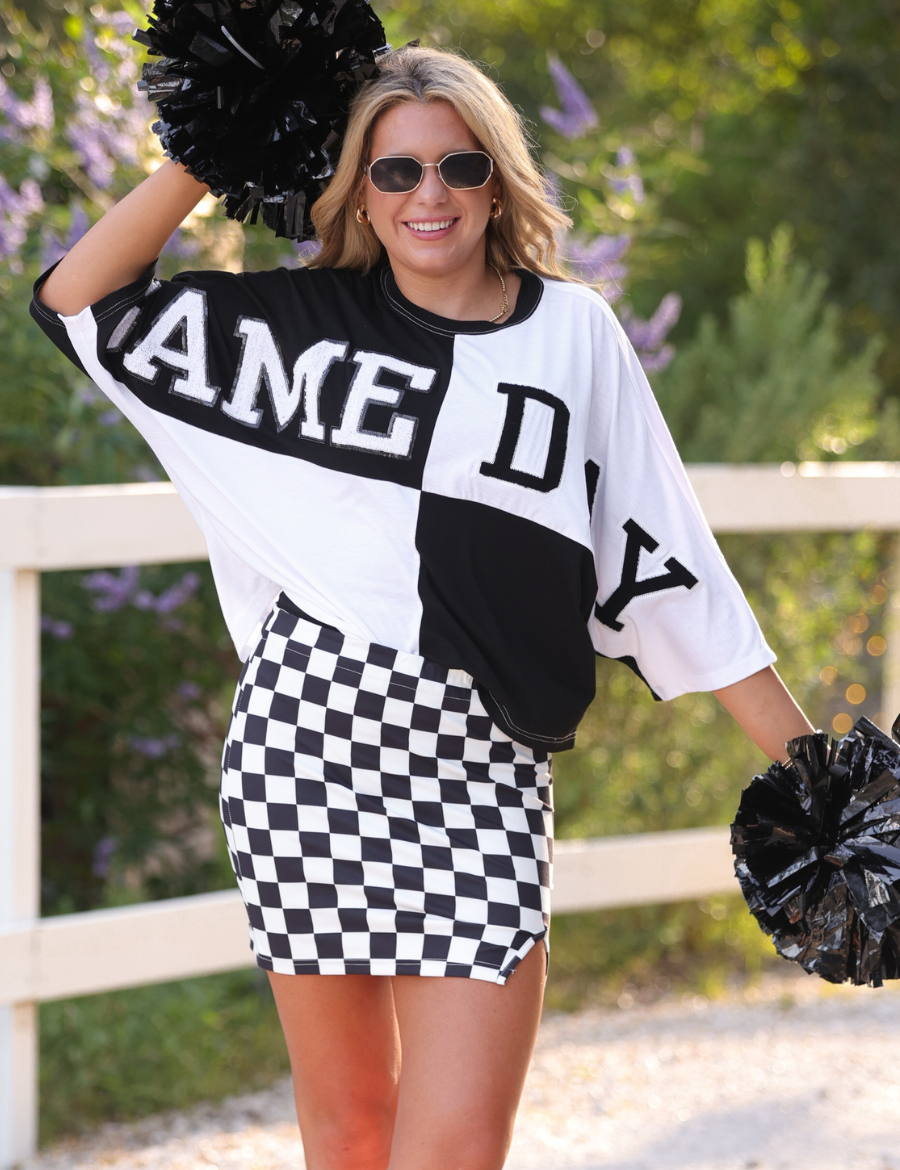 PREORDER- Huddle Up Color Block Top- Black