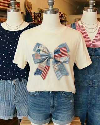 All-American Patch Bow Tee
