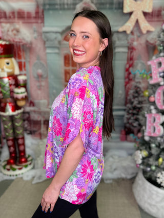 Dear Scarlett Lizzy Breeze Top - Lavender Pink Floral