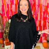 The Peyton Pearl Poncho - Black