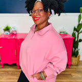 Annalise Scuba Half Zip Pullover - Lt Rose - LAST ONES FINAL SALE