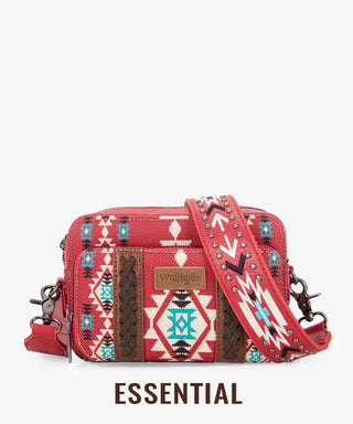 Wrangler Aztec Printed Crossbody Purse - Red