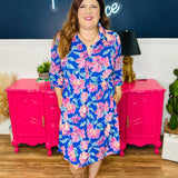 Dear Scarlett Inspire Dress - Royal Blue Floral - FINAL SALE