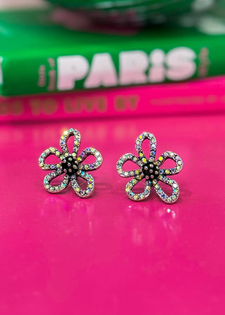 AB Crystal Flower Earrings