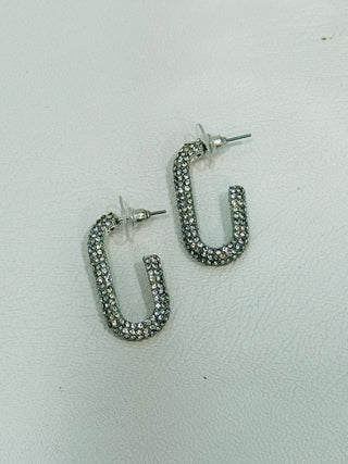 Crystal Rectangle Earrings - 2 colors