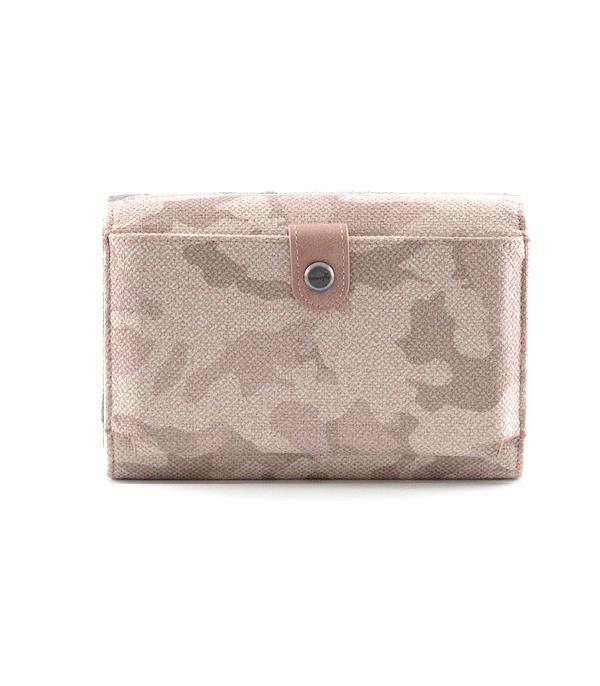 Wrangler Camo Print Canvas Clutch/Crossbody - Pink