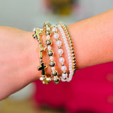 Paige Pearl & Cross Bracelet Set - 2 Styles