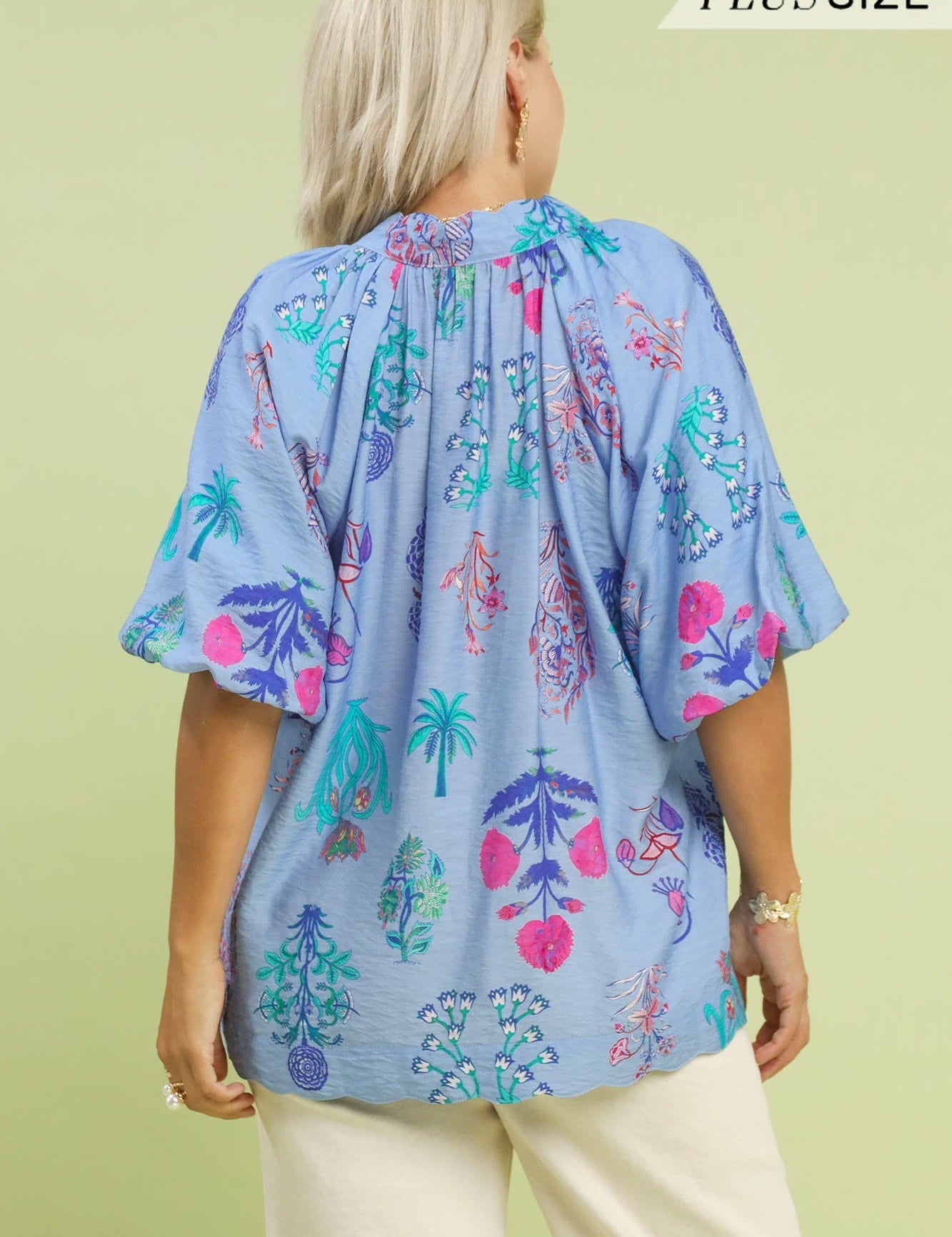 Floral Encyclopedia Print Blouse