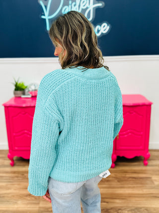 Warm Embrace Cardigan - Aqua