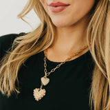 Double Take Pearl Heart Necklace