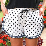 White Polka Dot Ruffle Shorts