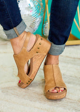 Load image into Gallery viewer, Carley Wedge Sandals by Corkys - Caramel Smooth
