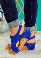 Load image into Gallery viewer, Carley Wedge Sandals by Corkys  - Electric Blue
