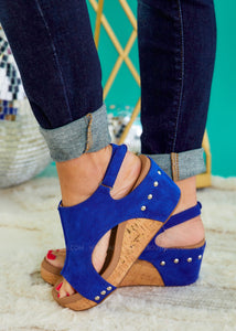 Carley Wedge Sandals by Corkys  - Electric Blue